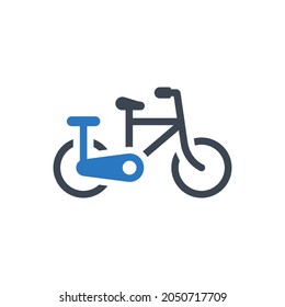 Icono de bicicleta sobre fondo blanco