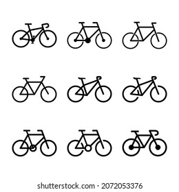 bicycle icon on white background set vector ESP10.