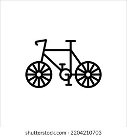 Icono de bicicleta sobre fondo blanco. Ilustración vectorial.