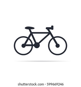 Bicycle icon on white background for website design, flat style. Vector illustration, eps10