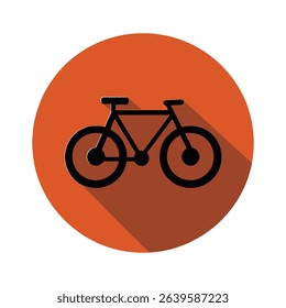 Bicycle icon orange circle background simple design