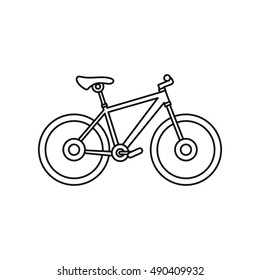 Bicycle icon in outline style isolated on white background vector illistration