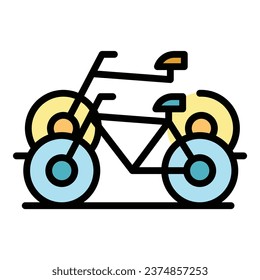 Bicycle icon outline vector. Cycle park. Bike parking color flat