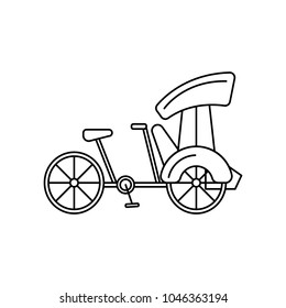 Bicycle icon. Outline bicycle vector icon for web design isolated on white background