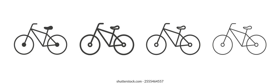 Bicycle icon pack. vector illustration