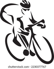 Bicycle icon. Bicycle race symbol. Cycling race flat icon. Cyclist sign. Road Cyclist Silhouette. sports