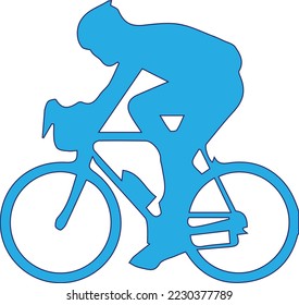 Bicycle icon. Bicycle race symbol. Cycling race flat icon. Cyclist sign. Road Cyclist Silhouette. sports