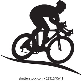 Icono de bicicleta. Símbolo de carrera de bicicleta. Icono plano de la carrera de ciclismo. Signo de ciclista. Silhouette ciclista de carretera. deporte