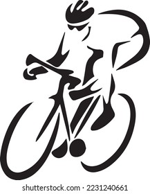 Bicycle icon. Bicycle race symbol. Cycling race flat icon. Cyclist sign. Road Cyclist Silhouette. sports