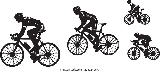 Bicycle icon. Bicycle race symbol. Cycling race flat icon. Cyclist sign. Road Cyclist Silhouette. sports