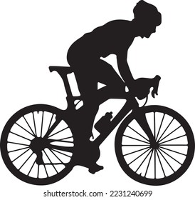 Icono de bicicleta. Símbolo de carrera de bicicleta. Icono plano de la carrera de ciclismo. Signo de ciclista. Silhouette ciclista de carretera. deporte