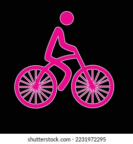 Bicycle icon. Bicycle race symbol. Cycling race flat icon. Cyclist sign. Road Cyclist Silhouette. sports