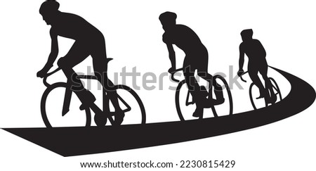 Bicycle icon. Bicycle race symbol. Cycling race flat icon. Cyclist sign. Road Cyclist Silhouette. sports