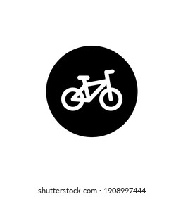 Bicycle icon in round black style. Vector