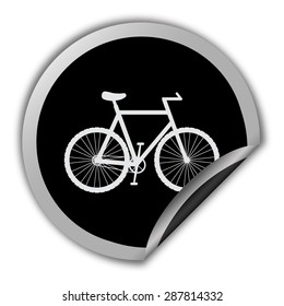 bicycle icon - round vector sticker