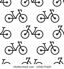 Bicycle Icon Seamless Pattern Vector Art Illustration