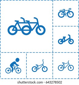 Bicycle icon. set of 6 bicycle filled icons such as