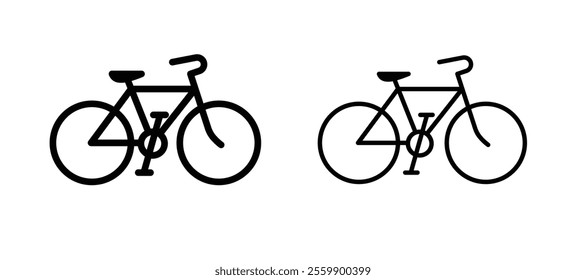 Bicycle Icon set in black color for ui designs