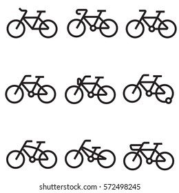 Bicycle icon set illustration design, line colour EPS10
