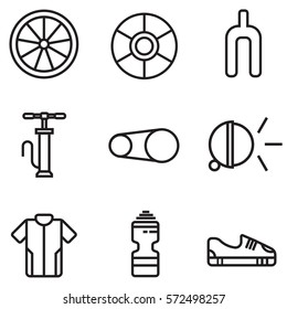 Bicycle icon set illustration design, line colour EPS10
