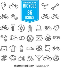 Bicycle icon set illustration design, line EPS10