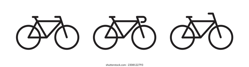 Bicycle icon set line style simple design