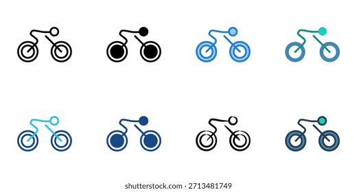 Conjunto de iconos de bicicleta colección de Vector de estilo múltiple. Trazo editable 
