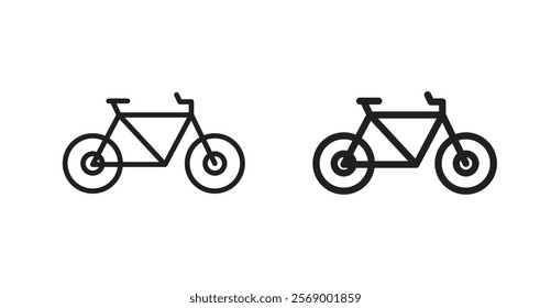 Bicycle icon set vector graphics designs