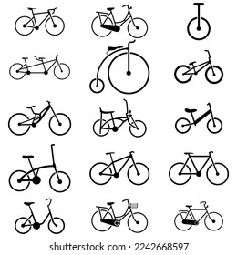 Bicycle Icon Set, Vector Illustration