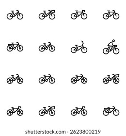 Bicycle icon set vector illustration