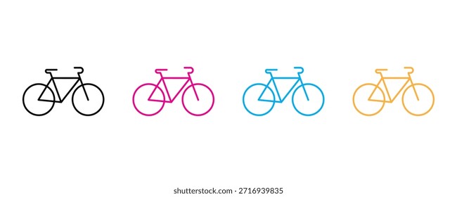 Conjunto de iconos de bicicleta sobre fondo blanco. Vector de ciclismo. Ilustración vectorial.