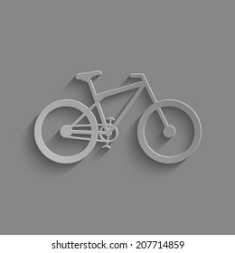 bicycle icon  with shadow on a grey background