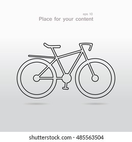 Bicycle icon with shadow on white background. Vector, EPS10
