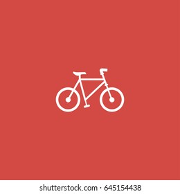 bicycle icon. sign design. red background