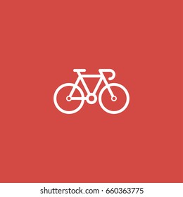 bicycle icon. sign design. red background