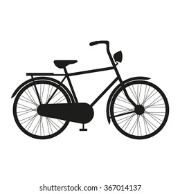 Bicycle icon or sign. Vector black silhouette of Bicycle.