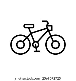 Bicycle icon silhouette on white background. Linear style sign for mobile concept and web design. Bicycle symbol logo illustration.