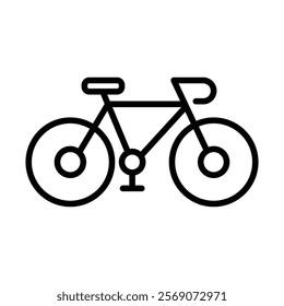 Bicycle icon silhouette on white background. Linear style sign for mobile concept and web design. Bicycle symbol logo illustration.