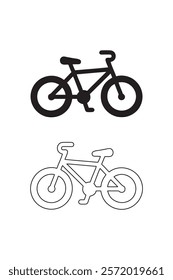 Bicycle icon silhouette vector design. Icon a 2 bicycle on a white background. Illustration in format.