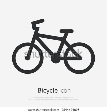 Bicycle icon silhouette. Vector logo of a transport city bike. Illustration side view isolated on white background.