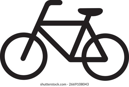 Fahrradsymbol in einfachem Schwarz-Weiß-Liniendesign - Fahrradsymbol-Vektorgrafik