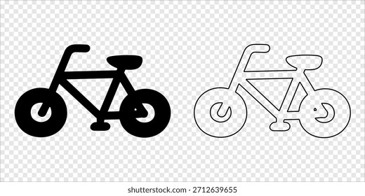 Icono de bicicleta con marco simple Silueta y contorno