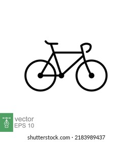 Bicycle icon. Simple outline style. Bike, race, transportation concept. Thin line vector illustration isolated on white background. EPS 10.