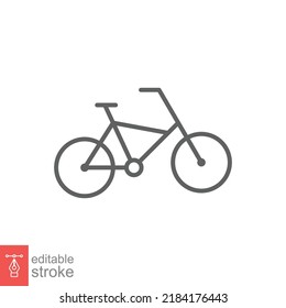 Icono de bicicleta. Estilo de contorno simple. Bicicleta, raza, concepto de transporte. Ilustración vectorial de línea delgada aislada en fondo blanco. EPS de trazo editable 10.