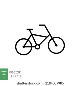 Icono de bicicleta. Estilo de contorno simple. Bicicleta, raza, concepto de transporte. Ilustración vectorial de línea delgada aislada en fondo blanco. EPS 10.