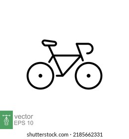 Icono de bicicleta. Estilo de contorno simple. Bicicleta, raza, concepto de transporte. Ilustración vectorial de línea delgada aislada en fondo blanco. EPS 10.