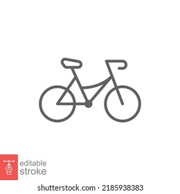 Bicycle icon. Simple outline style. Bike, race, transportation concept. Thin line vector illustration isolated on white background. Editable stroke EPS 10.