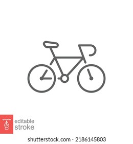 Bicycle icon. Simple outline style. Bike, race, transportation concept. Thin line vector illustration isolated on white background. Editable stroke EPS 10.