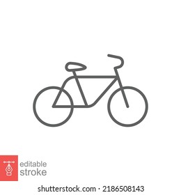 Bicycle icon. Simple outline style. Bike, race, transportation concept. Thin line vector illustration isolated on white background. Editable stroke EPS 10.