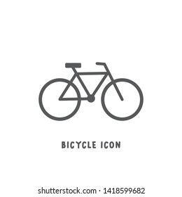 Bicycle icon simple silhouette flat style vector illustration on white background.